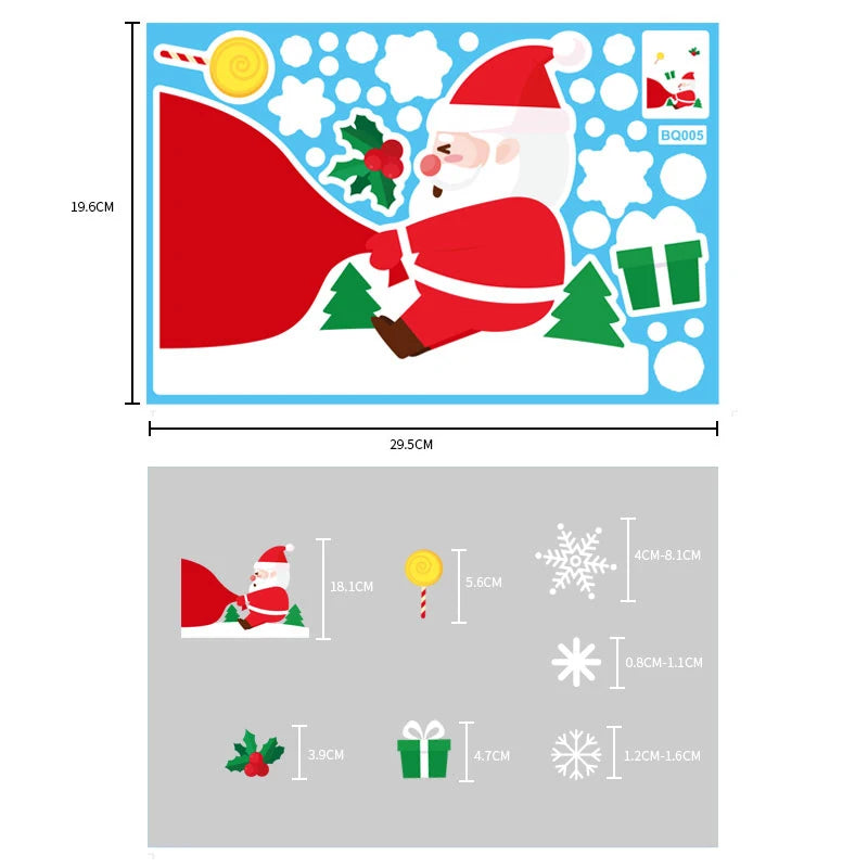 Christmas Window & Glass Stickers | 22 Festive Designs | Santa, Snowman, Snowflakes & More | Home & Shop Decoration