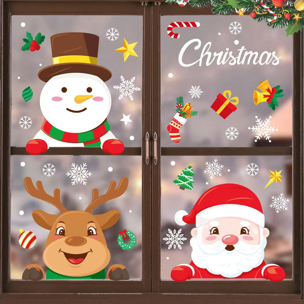 Christmas Window & Glass Stickers | 22 Festive Designs | Santa, Snowman, Snowflakes & More | Home & Shop Decoration