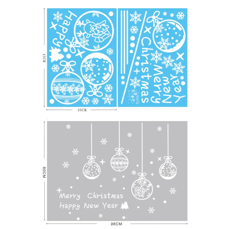 Christmas Window & Glass Stickers | 22 Festive Designs | Santa, Snowman, Snowflakes & More | Home & Shop Decoration