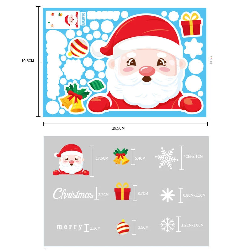 Christmas Window & Glass Stickers | 22 Festive Designs | Santa, Snowman, Snowflakes & More | Home & Shop Decoration