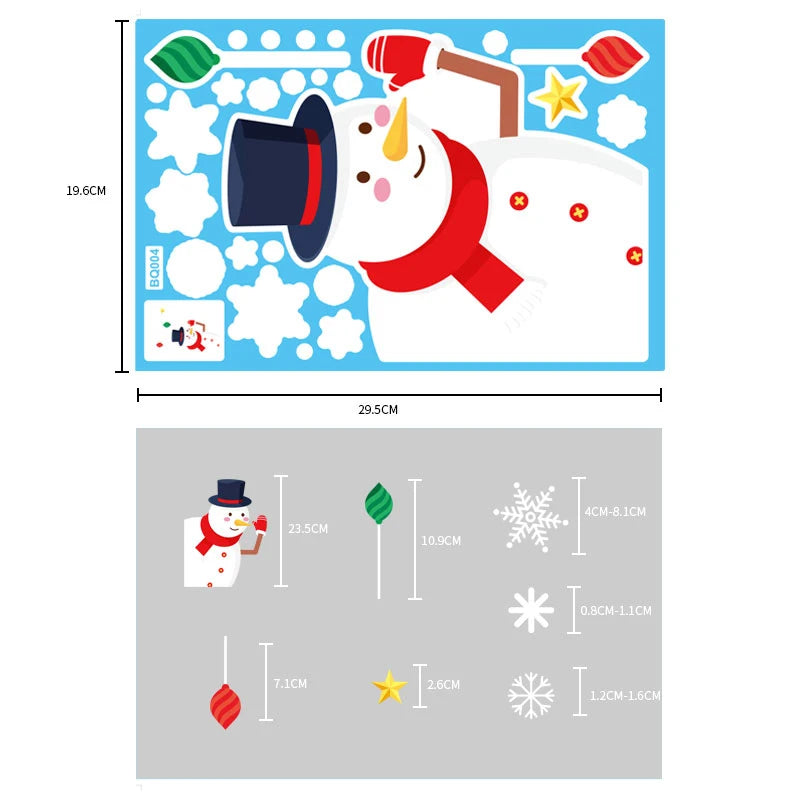 Christmas Window & Glass Stickers | 22 Festive Designs | Santa, Snowman, Snowflakes & More | Home & Shop Decoration