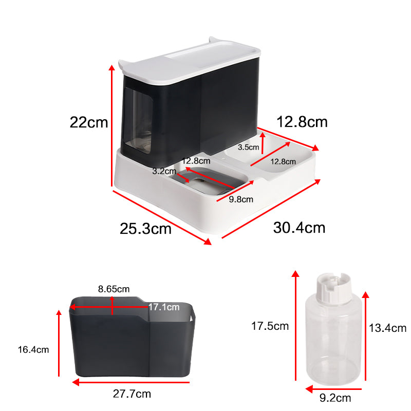 2 in 1 Automatic Pet Feeder Food Water Dispenser Bowl Dog Cat Self Feeding