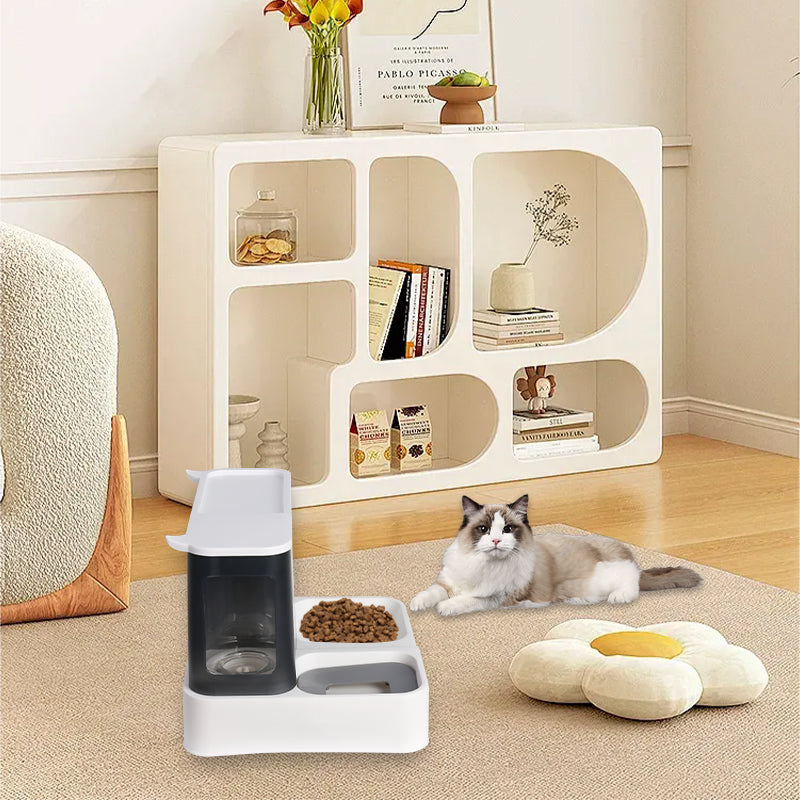 2 in 1 Automatic Pet Feeder Food Water Dispenser Bowl Dog Cat Self Feeding