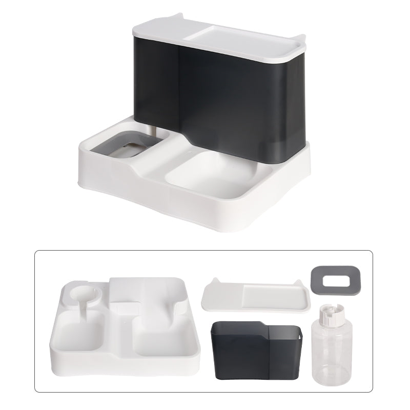 2 in 1 Automatic Pet Feeder Food Water Dispenser Bowl Dog Cat Self Feeding