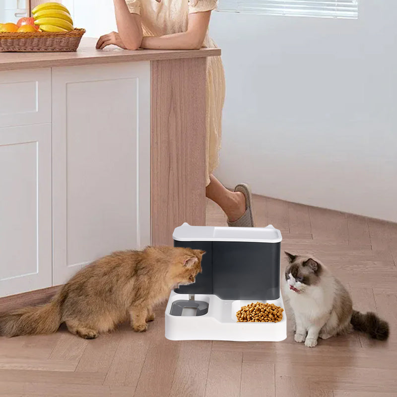 2 in 1 Automatic Pet Feeder Food Water Dispenser Bowl Dog Cat Self Feeding