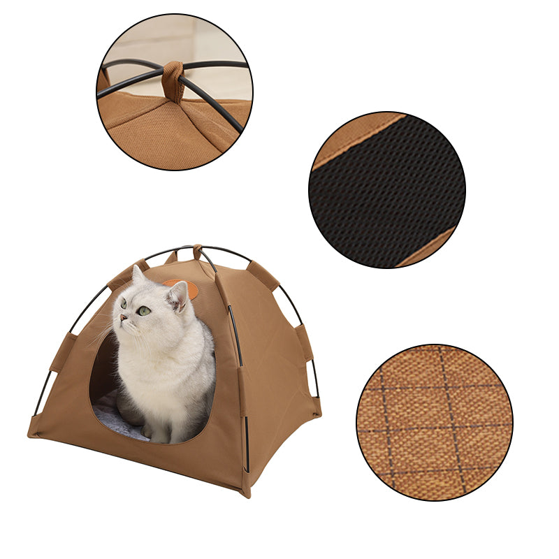 Cozy Pet Tent House with Warm Cushion Bed Pad for Cats & Puppies