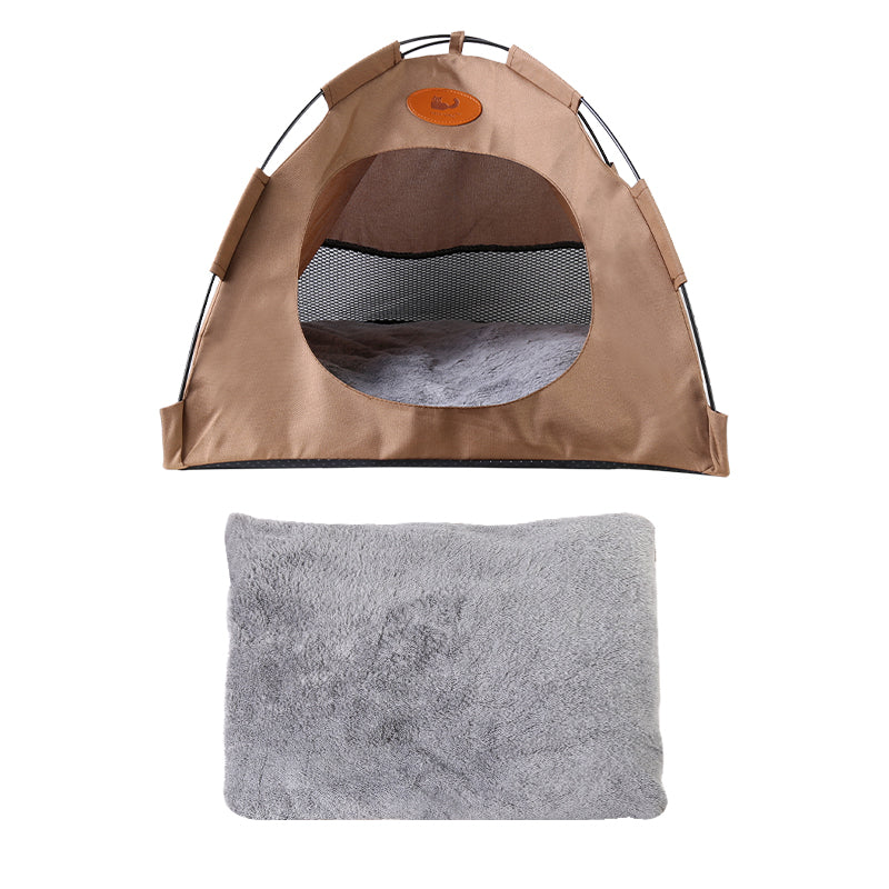 Cozy Pet Tent House with Warm Cushion Bed Pad for Cats & Puppies