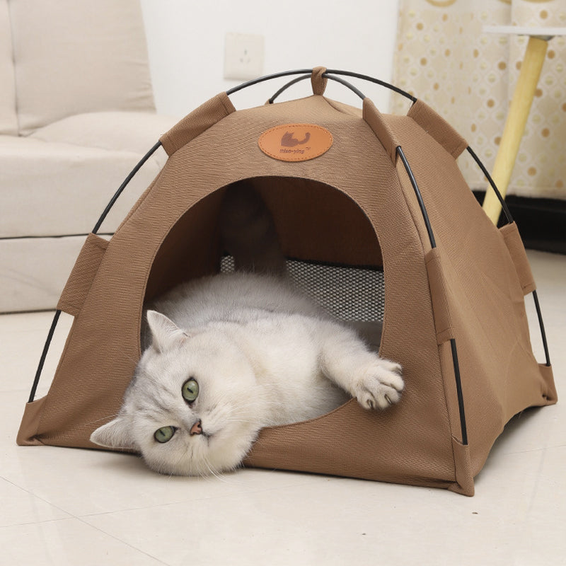 Cozy Pet Tent House with Warm Cushion Bed Pad for Cats & Puppies