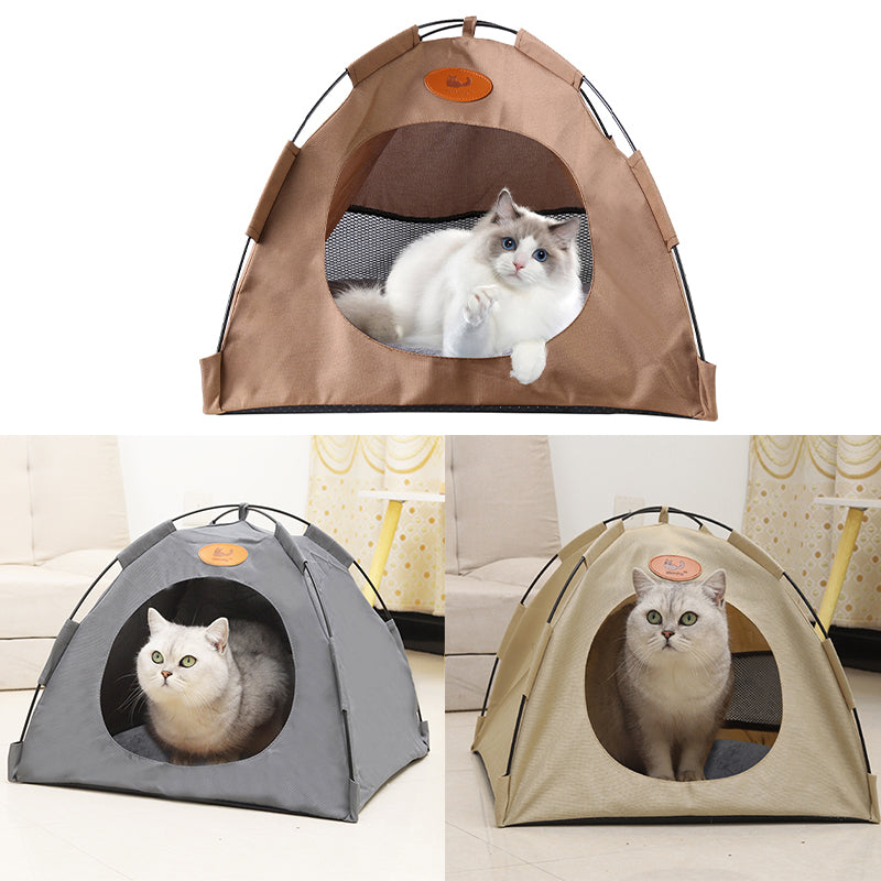 Cozy Pet Tent House with Warm Cushion Bed Pad for Cats & Puppies