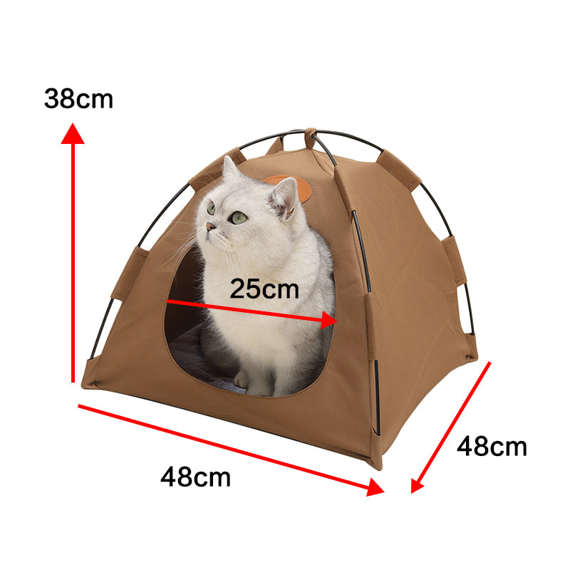 Cozy Pet Tent House with Warm Cushion Bed Pad for Cats & Puppies
