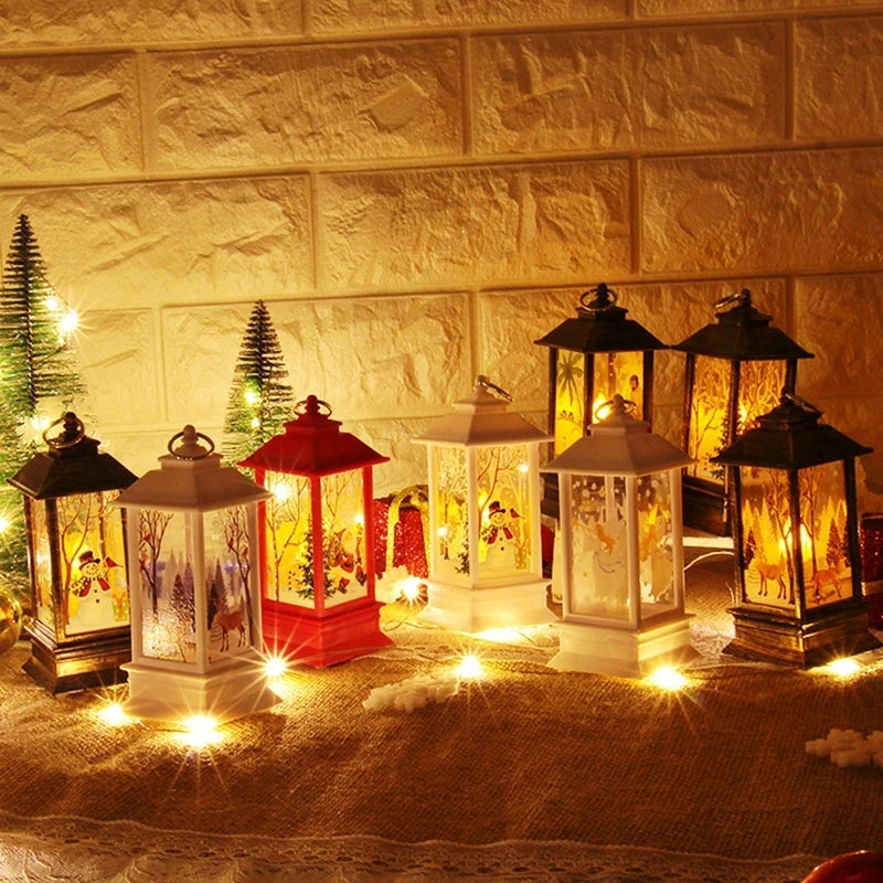 Christmas Lantern Light Decoration | Festive Tree Ornament & Home Decor | Red, Black & White
