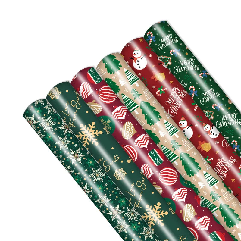 Christmas Gift Wrapping Kit - 7 Piece Set | Wrapping Paper| Tags| Paper Cutter | Storage Bag|Greeting Cards