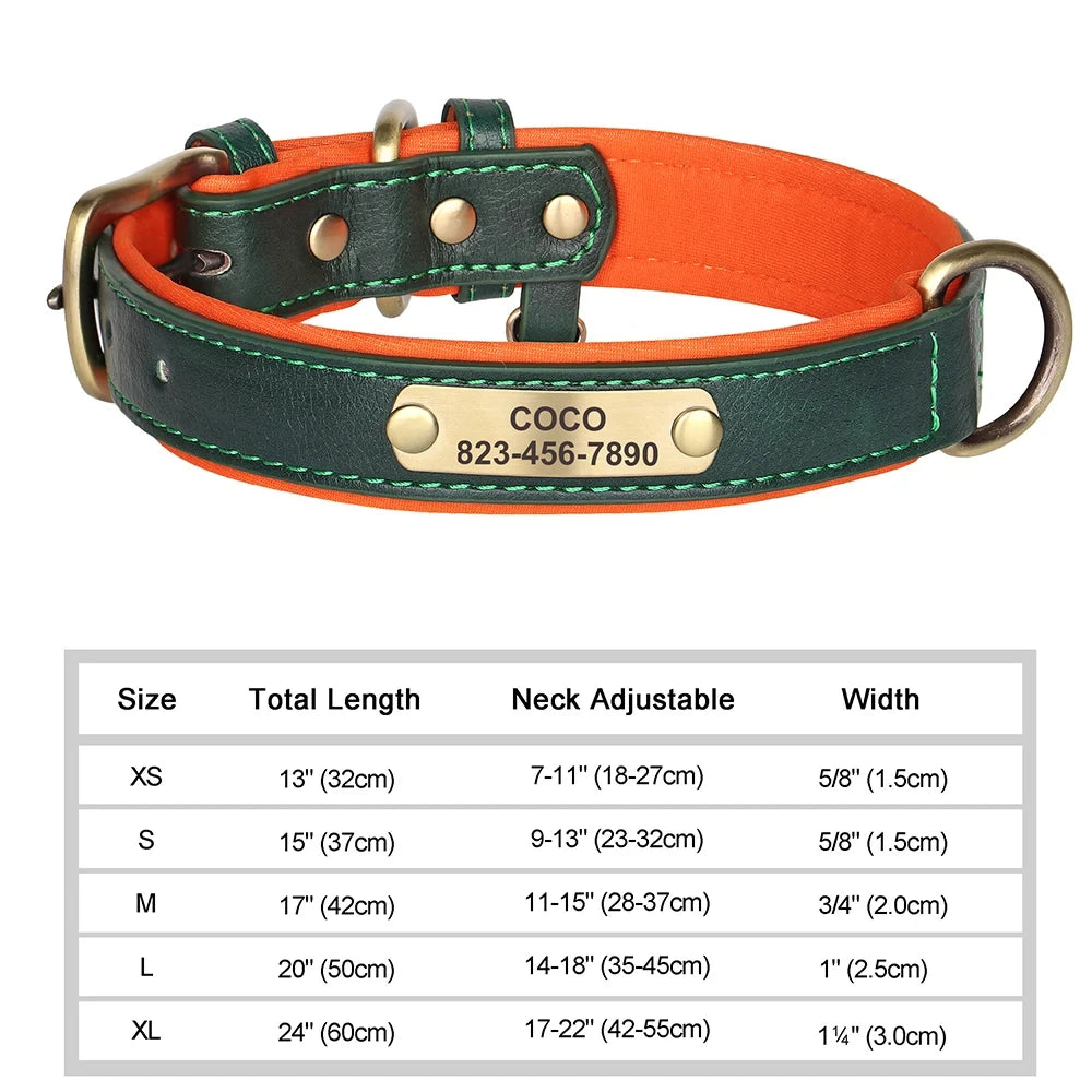 Personalised Leather Dog Collar | Free Engraving | XS–XL | 9 Colours