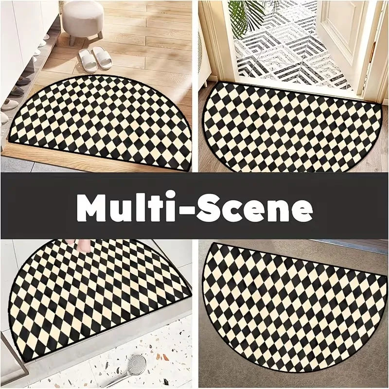 Retro Vinyl Record Half Round Doormat | Non-Slip Entrance Mat
