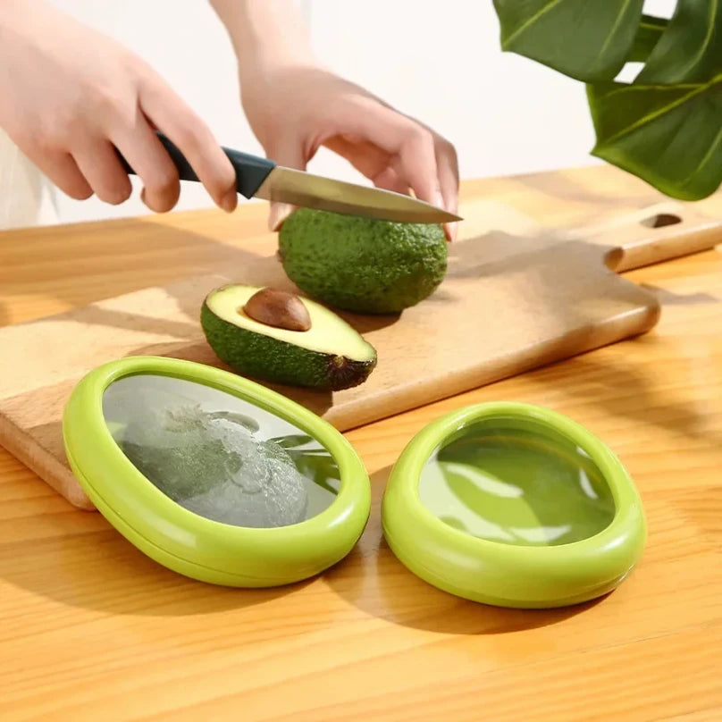 Round Fruit & Vegetable Fresh-Keeping Crisper Box | Avocado, Tomato, Lemon & Onion Keeper | 4 Colours
