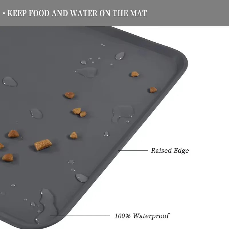 Silicone Pet Feeding Mat – Waterproof Non-Slip Food & Water Bowl Placemat for Cats & Dogs