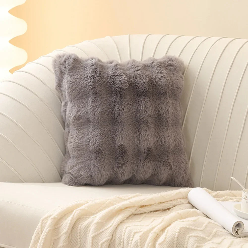 Soft Fur Cushion Cover, 45 x 45 cm | Plush Square Pillowcase