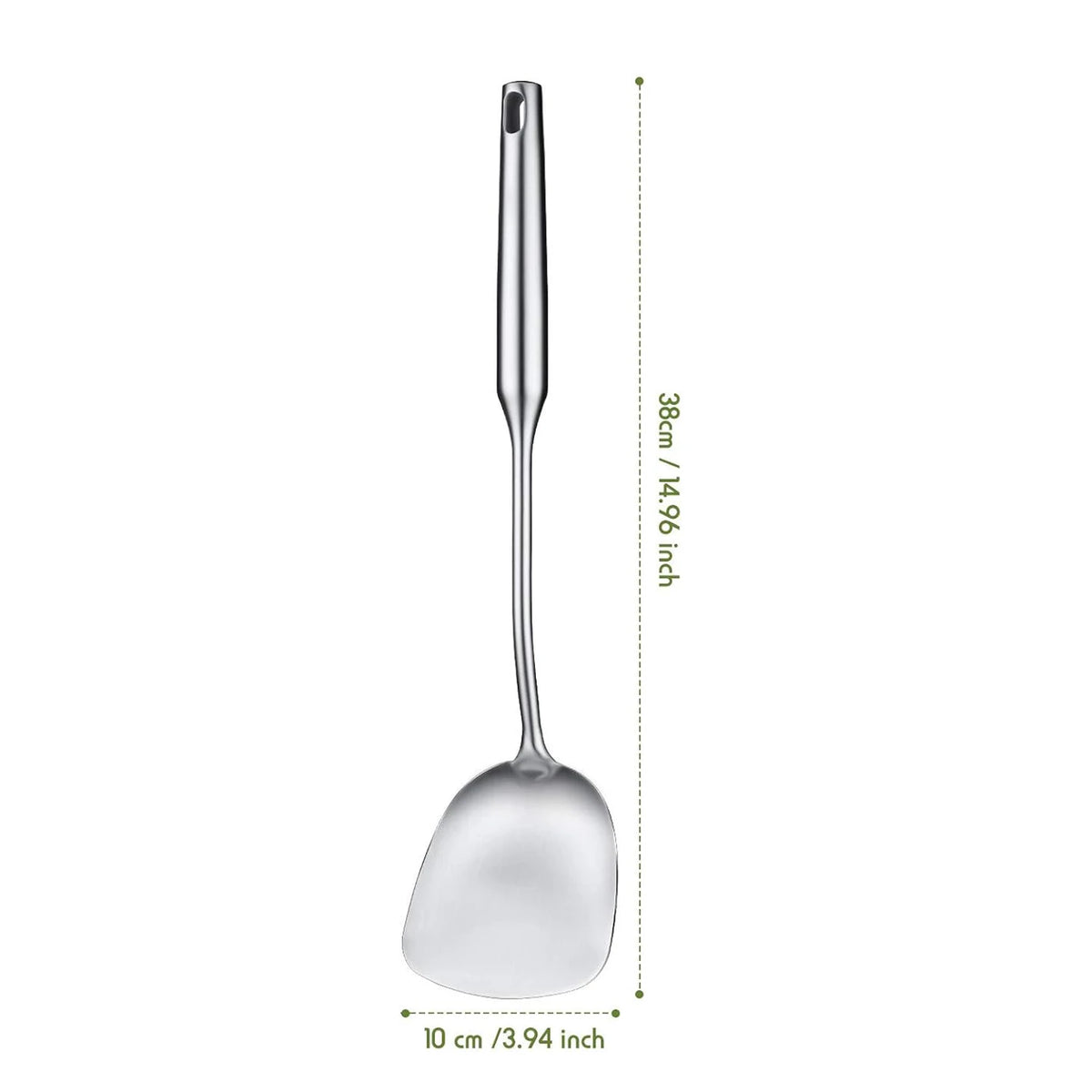 Stainless Steel Wok Utensil Set | Spatula, Ladle & Slotted Spoon | 15" All-Metal
