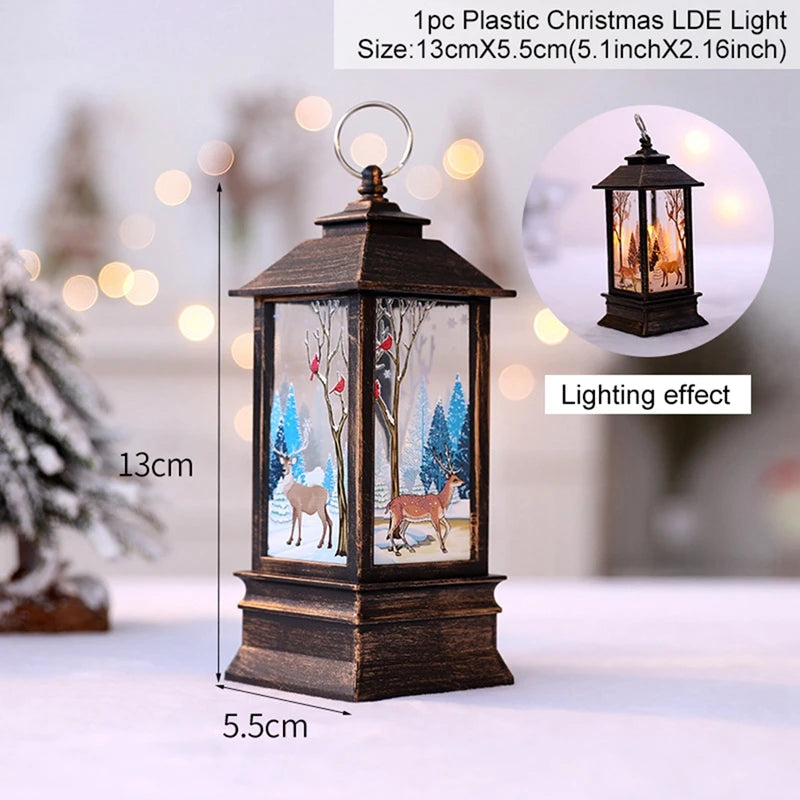 Christmas Lantern Light Decoration | Festive Tree Ornament & Home Decor | Red, Black & White