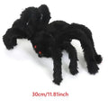 Giant Black Plush Halloween Spider – Poseable, Multi-Size