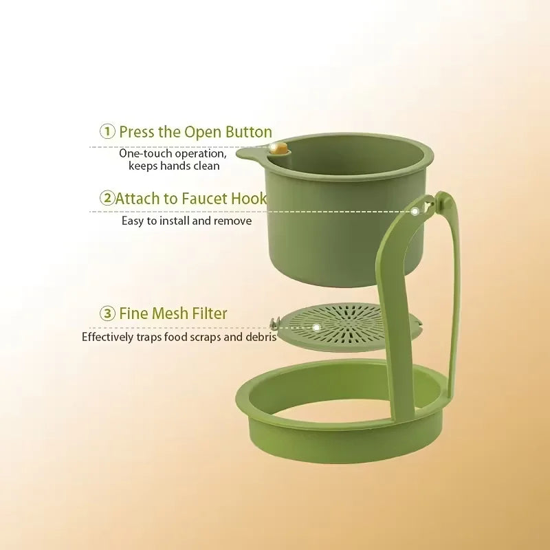 Press-Type Drain Basket | Food Strainer & Sink Organiser for Kitchen & Bathroom