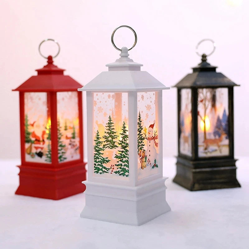 Christmas Lantern Light Decoration | Festive Tree Ornament & Home Decor | Red, Black & White