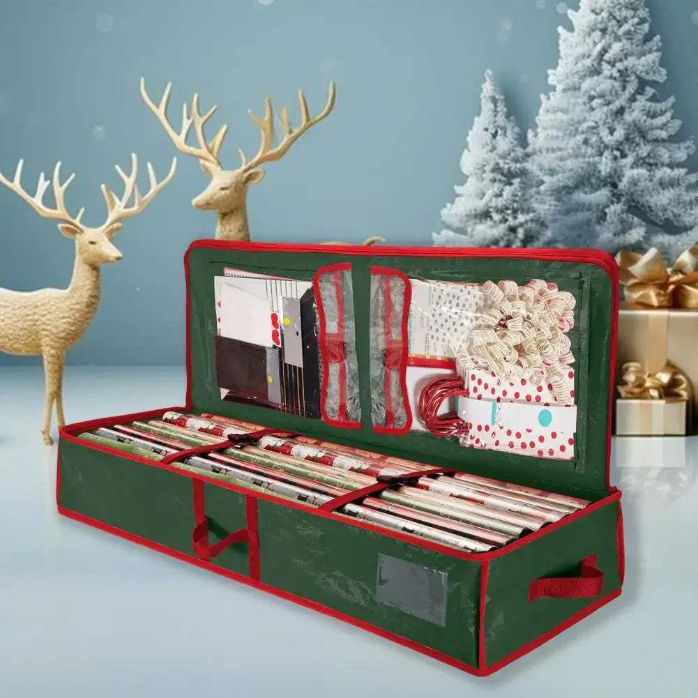 Christmas Gift Wrapping Kit - 7 Piece Set | Wrapping Paper| Tags| Paper Cutter | Storage Bag|Greeting Cards