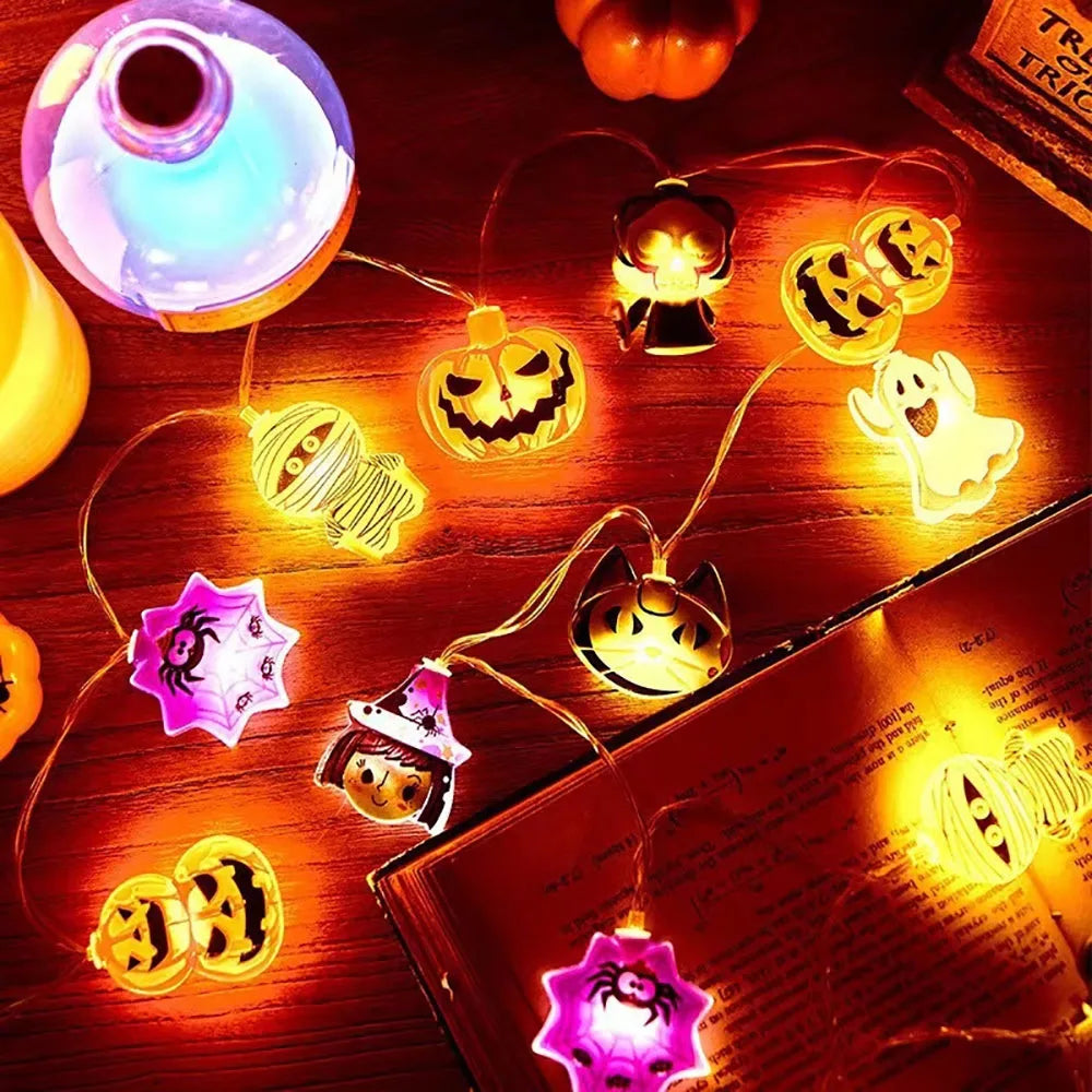 Halloween LED String Lights | Pumpkin, Ghost & Spider Web Designs | Indoor & Outdoor