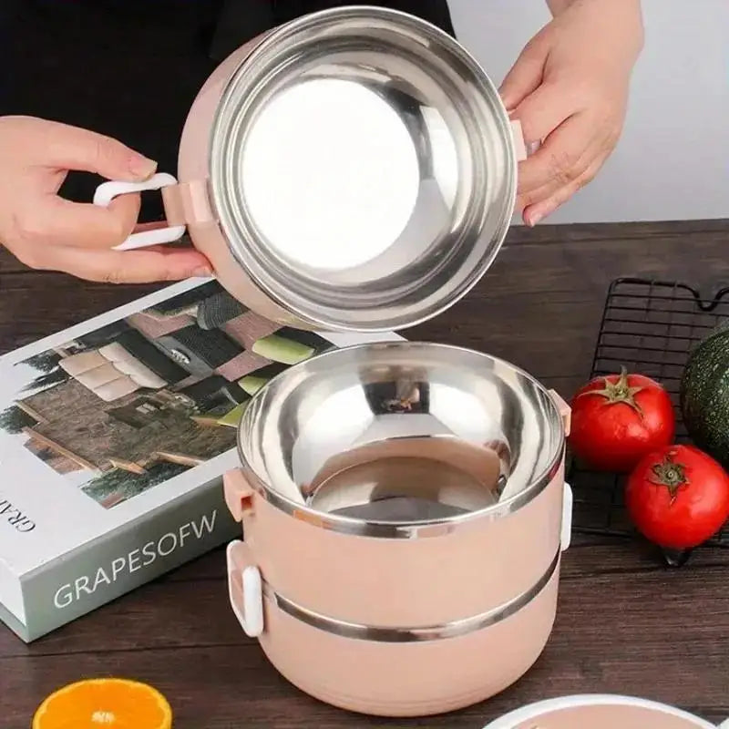 Stainless Steel Insulated Lunch Box | Stackable Bento Food Container | 1, 2, 3 or 4 Tier | Office & Travel