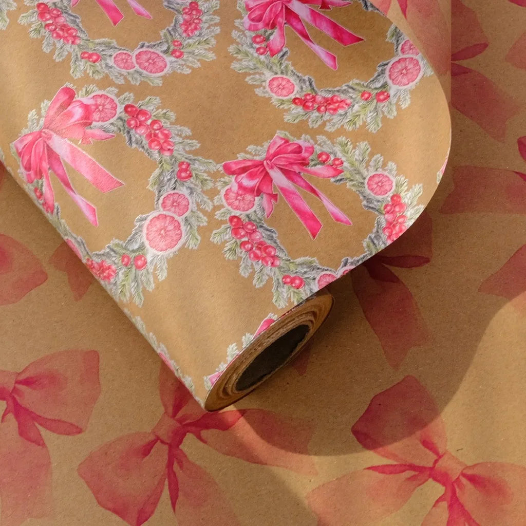 Christmas Gift Wrapping Kit - 7 Piece Set | Wrapping Paper| Tags| Paper Cutter | Storage Bag|Greeting Cards