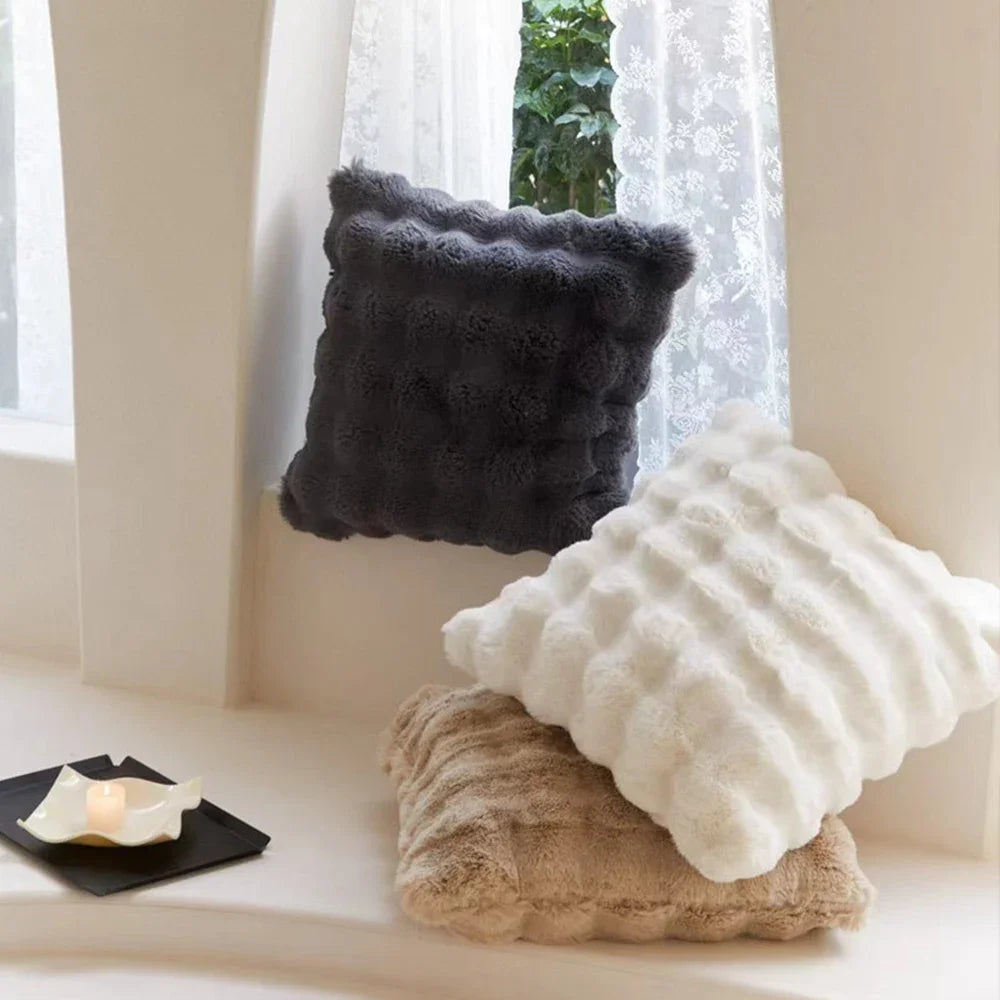 Soft Fur Cushion Cover, 45 x 45 cm | Plush Square Pillowcase