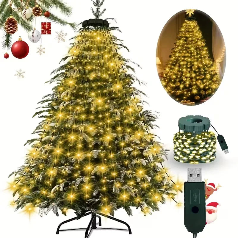 Christmas Tree USB Fairy Lights | 200cm | 280 or 400 LED | Warm White & Multicolour | Indoor & Outdoor