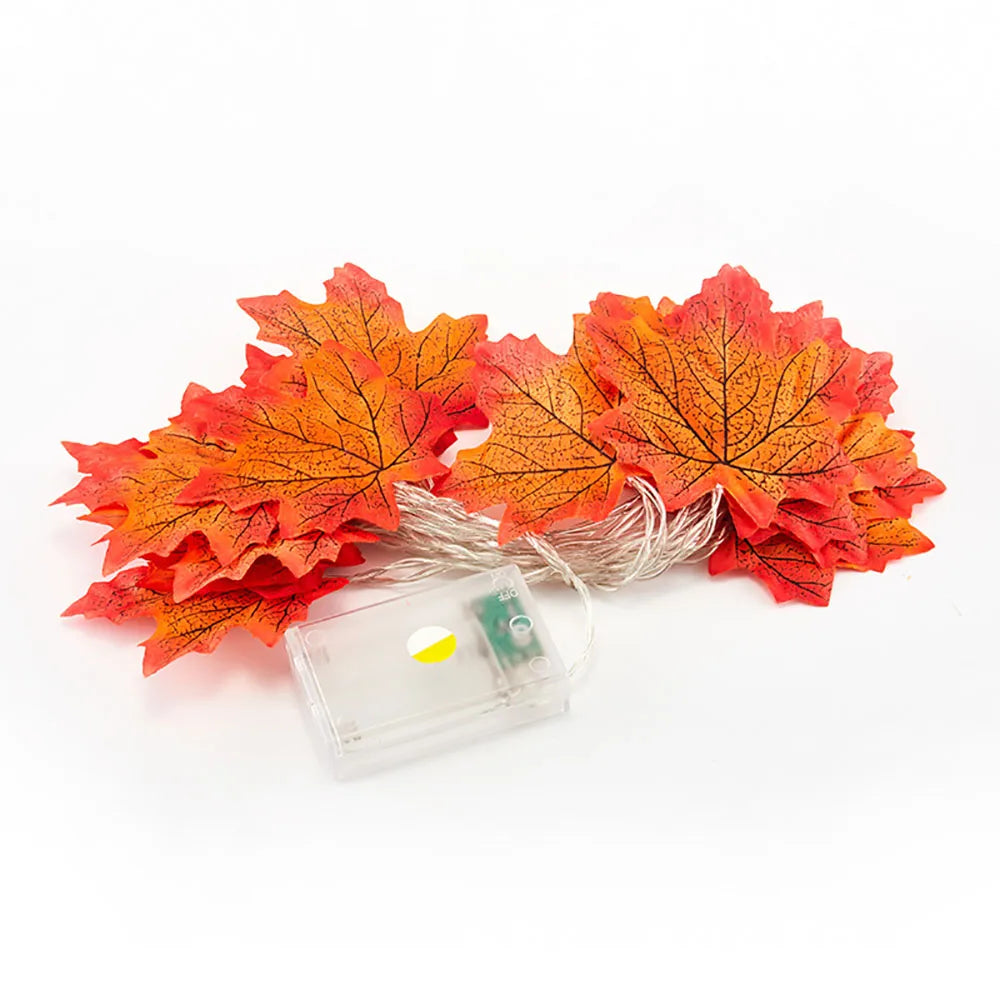 Halloween LED Maple Leaf String Lights | Artificial Leaf Garland | USB or Battery | 2M, 3M & 6M | Indoor Home Decoration