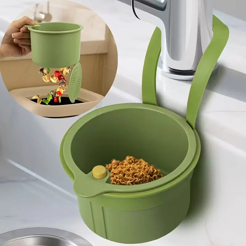 Press-Type Drain Basket | Food Strainer & Sink Organiser for Kitchen & Bathroom