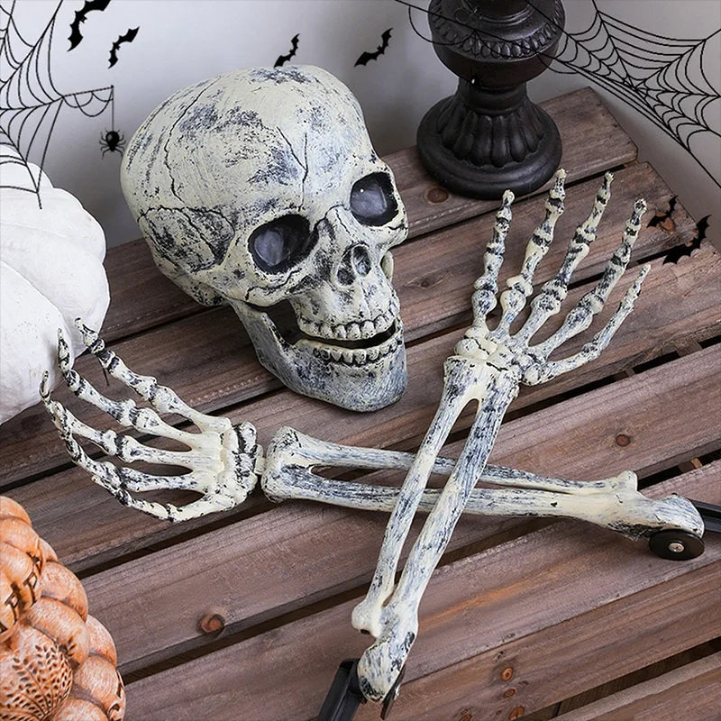 Halloween Skeleton Head & Hands Yard Decorations