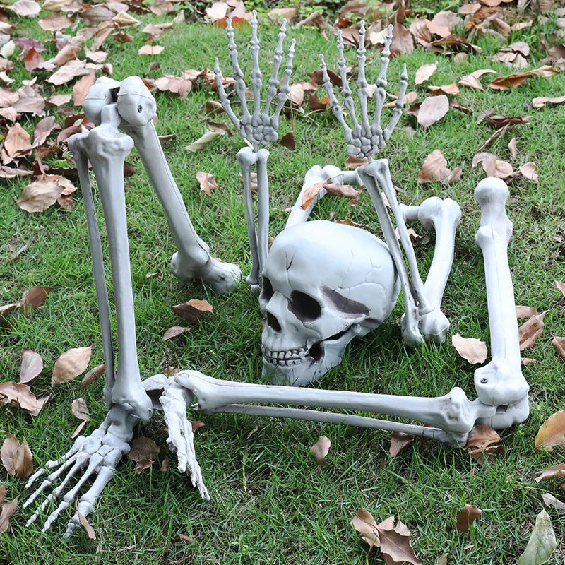 Halloween Skeleton Head & Hands Yard Decorations