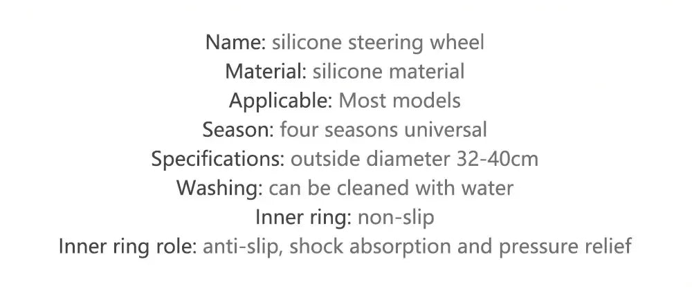 Silicone Steering Wheel Cover | Non-Slip Breathable Universal Fit 38cm | 14 Colours | Car Accessory