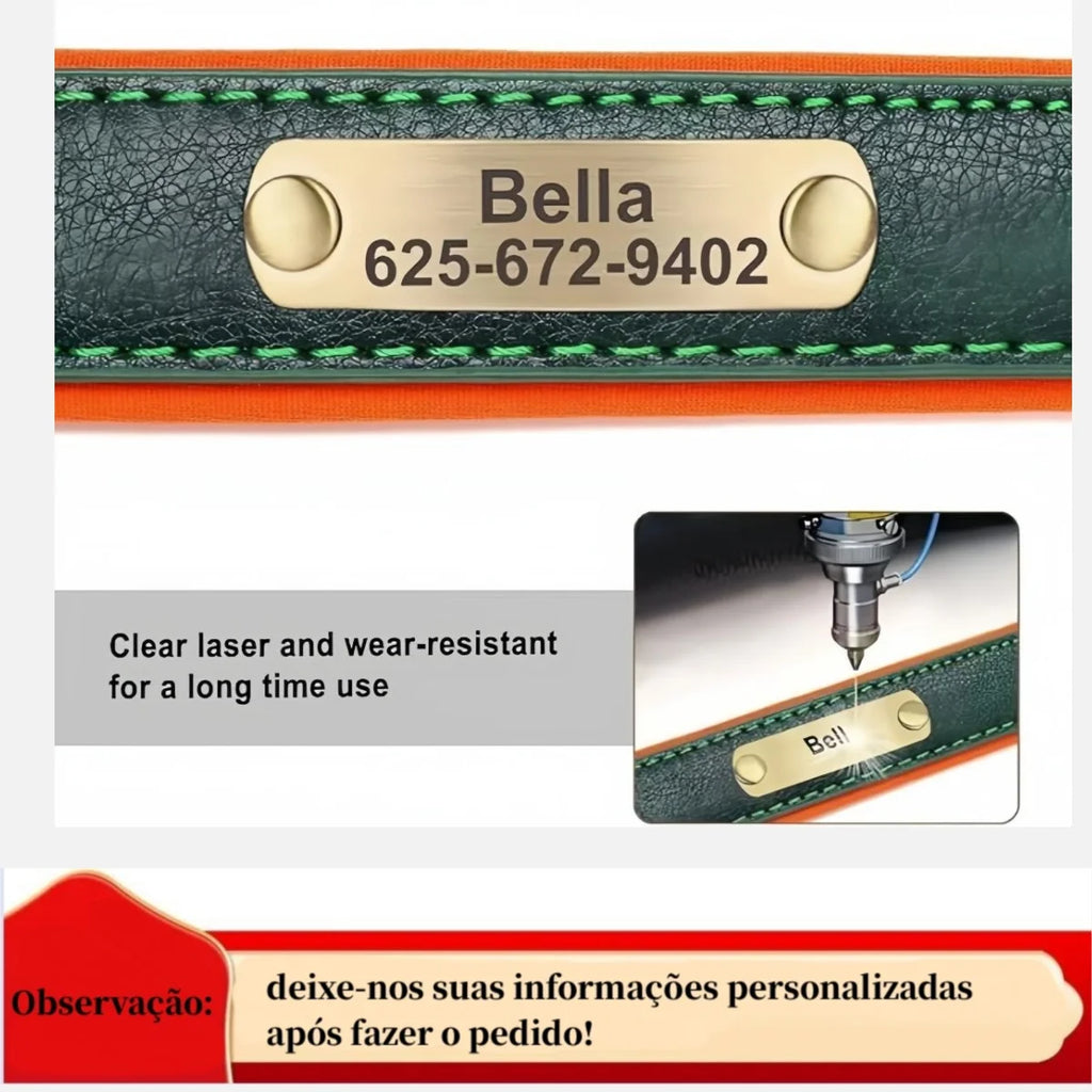 Personalised Leather Dog Collar | Free Engraving | XS–XL | 9 Colours