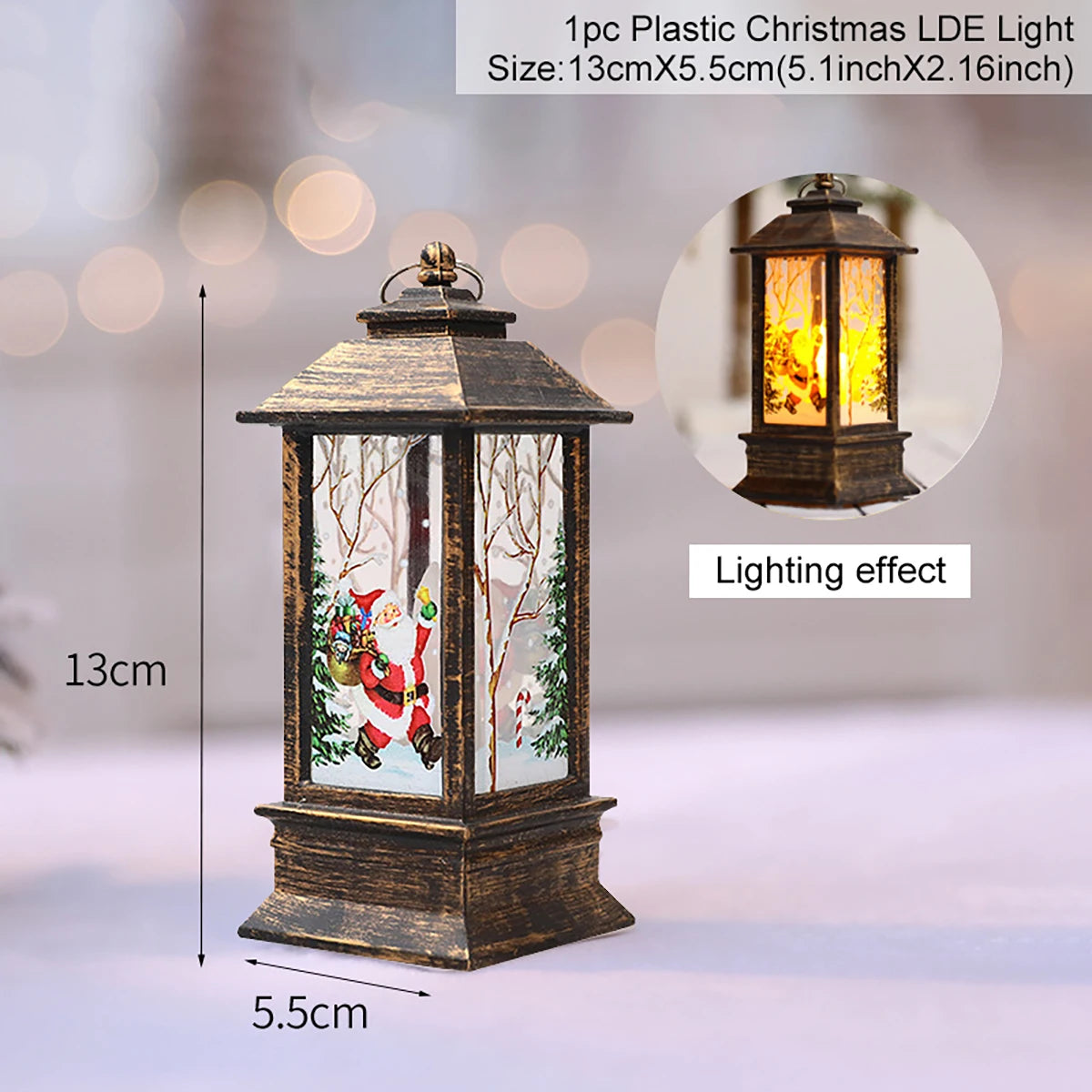 Christmas Lantern Light Decoration | Festive Tree Ornament & Home Decor | Red, Black & White