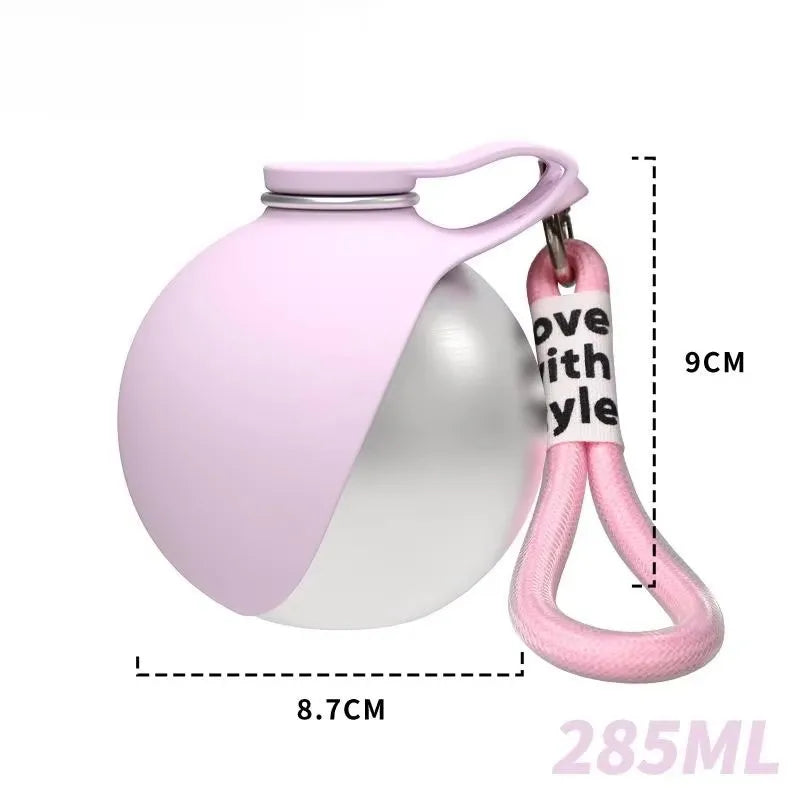 Stainless Steel Portable Dog Water Bottle with Silicone Bowl | 285ml