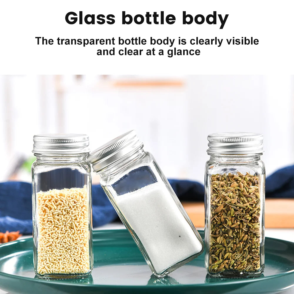 12pcs Glass Spice Jars Set