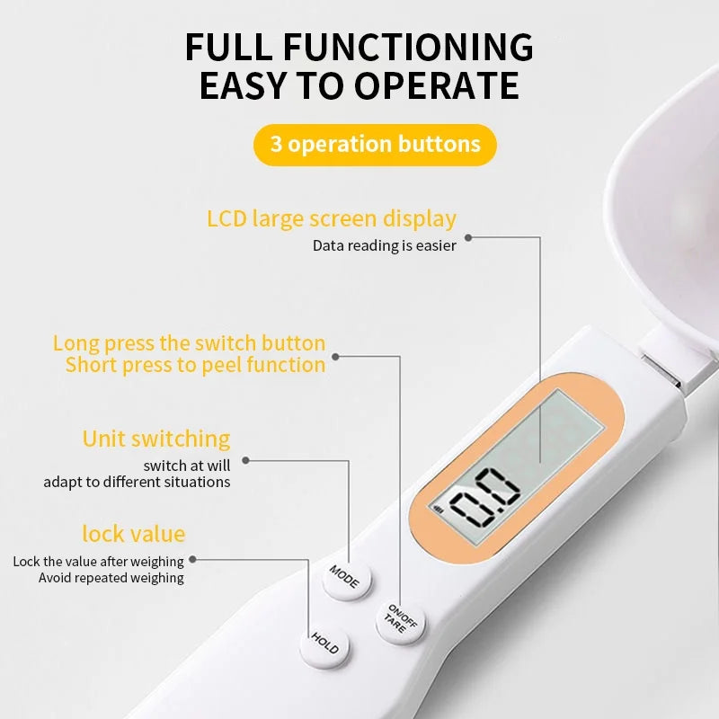 Digital Spoon Scale – Mini LCD Kitchen Scale 0.1g–500g for Baking, Coffee & Cooking
