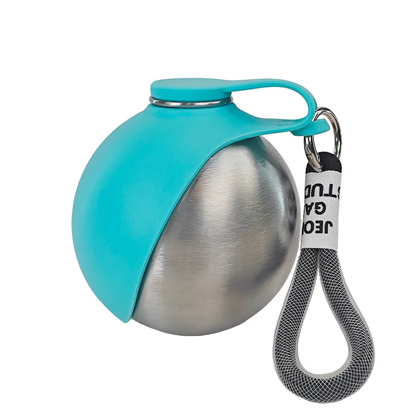 Stainless Steel Portable Dog Water Bottle with Silicone Bowl | 285ml