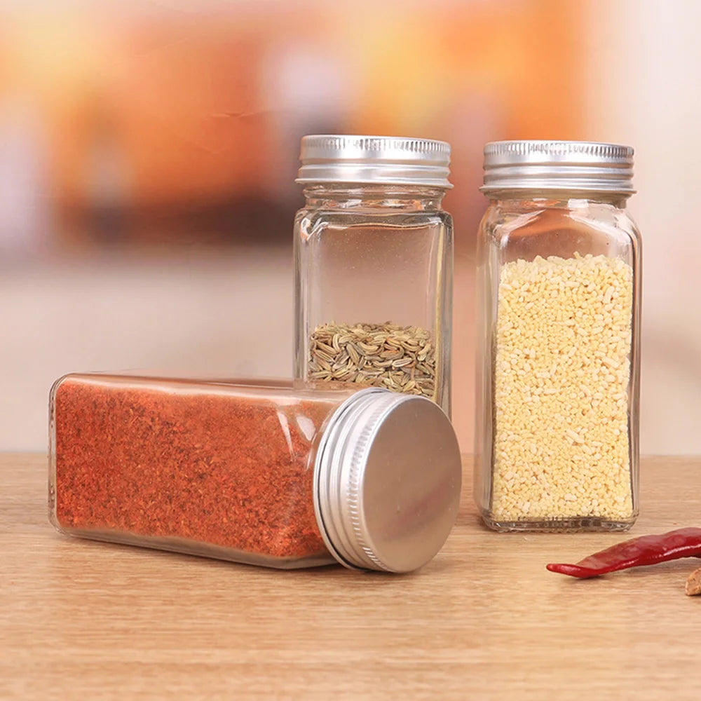 12pcs Glass Spice Jars Set