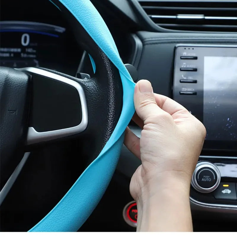 Silicone Steering Wheel Cover | Non-Slip Breathable Universal Fit 38cm | 14 Colours | Car Accessory