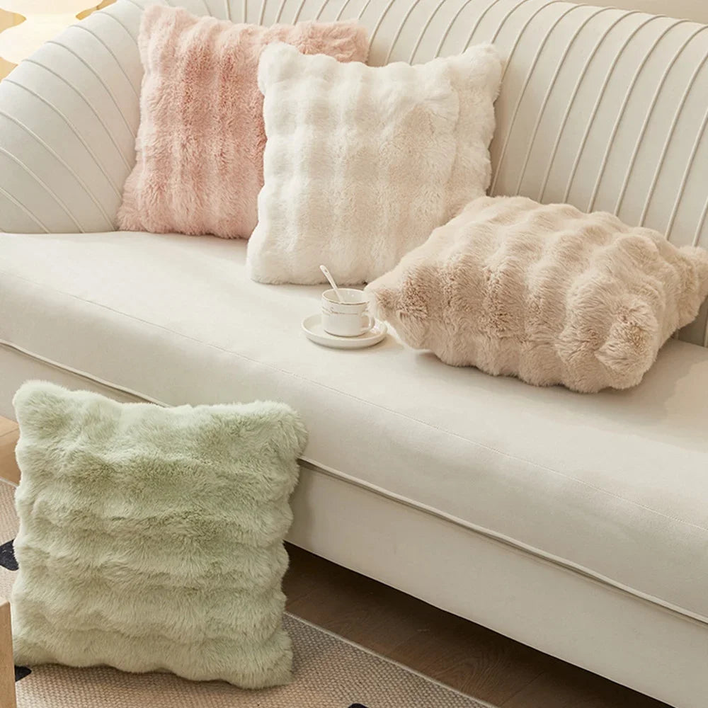 Soft Fur Cushion Cover, 45 x 45 cm | Plush Square Pillowcase