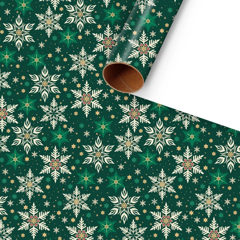 Christmas Wrapping Paper Set | 6 Sheets | 50x70cm | Red & Green Xmas Designs | Thick 150-225gsm
