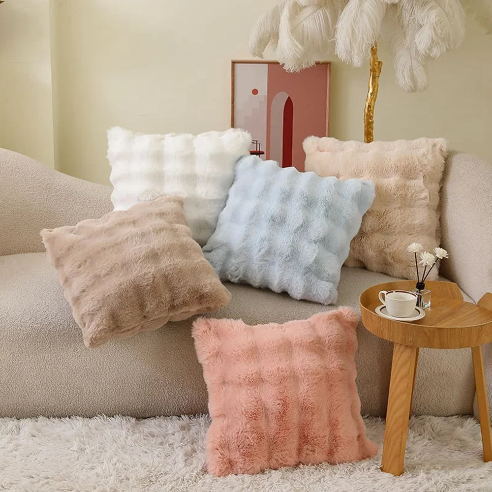 Soft Fur Cushion Cover, 45 x 45 cm | Plush Square Pillowcase
