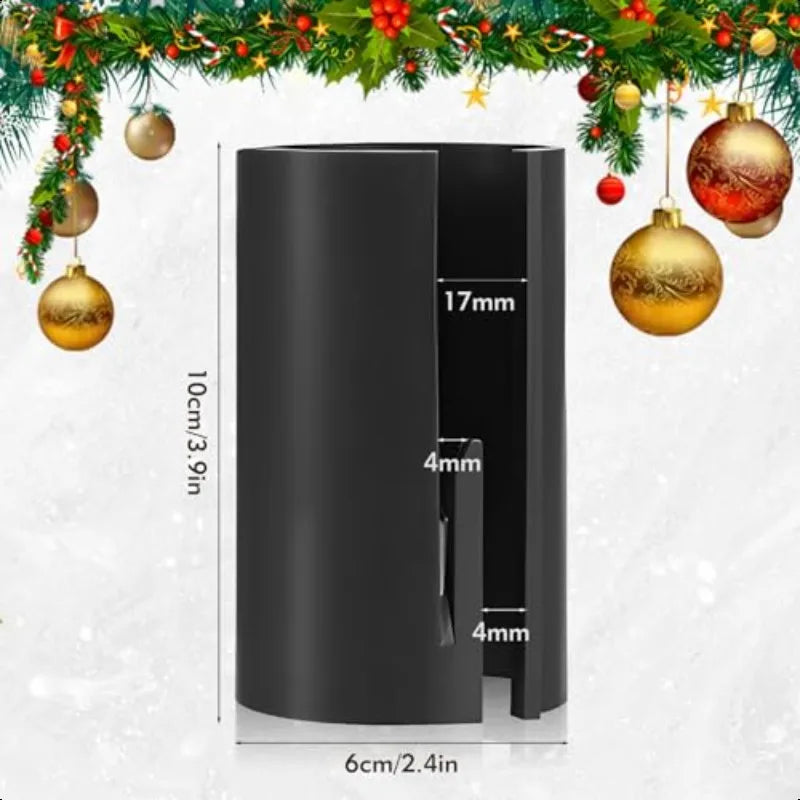 Christmas Gift Wrap Paper Cutter | Elf & Santa Hat Design | Safe Sliding Roll Cutter | White & Black