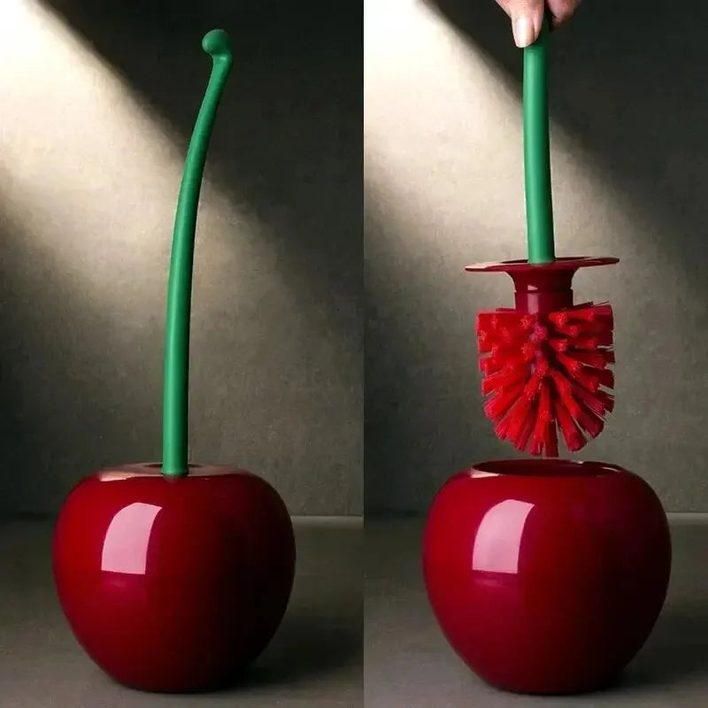 Cherry Shape Toilet Brush & Holder Set | Creative Bathroom Accessory
